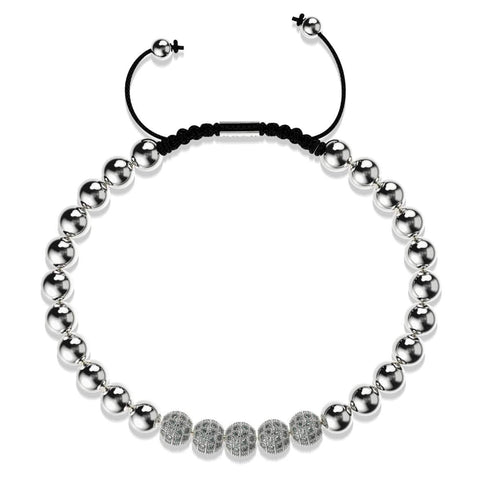 Argent | Bracelet Gala Pavé de Cristaux | Noir